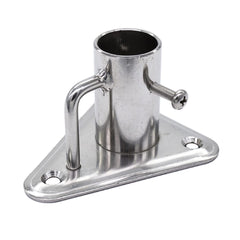 Marine City 304 Stainless Steel 90°Stanchion Socket with Triangular Base and Buttress for Pipe Ø 1
