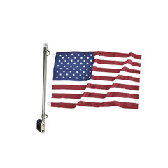 Marine City 316 Stainless Steel Flag Pole for Boat Yacht, and 12 Inches X 18 Inches US Flag