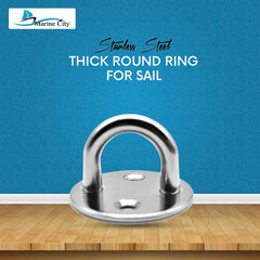 Marine City Marine Stainless-Steel Thick Ring Round Sail Shade Pad Eye Plate Boat Rigging (M)